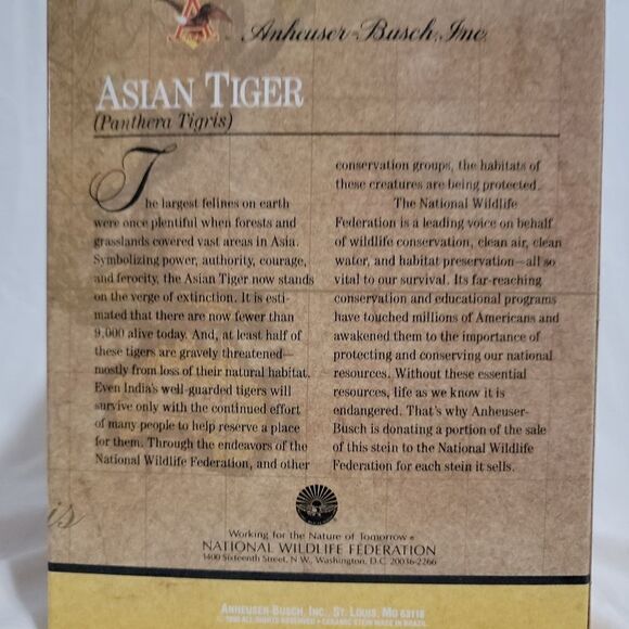 Budweiser Asian tiger stein - Picture 2 of 4